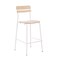 Emma and Oliver Blanchard Bar Stool with Metal Frame and Solid Wood Seat and Back with Antique Finish